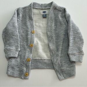 Old Navy Gray Marled Knit Cardigan with Wood-Tone Buttons
